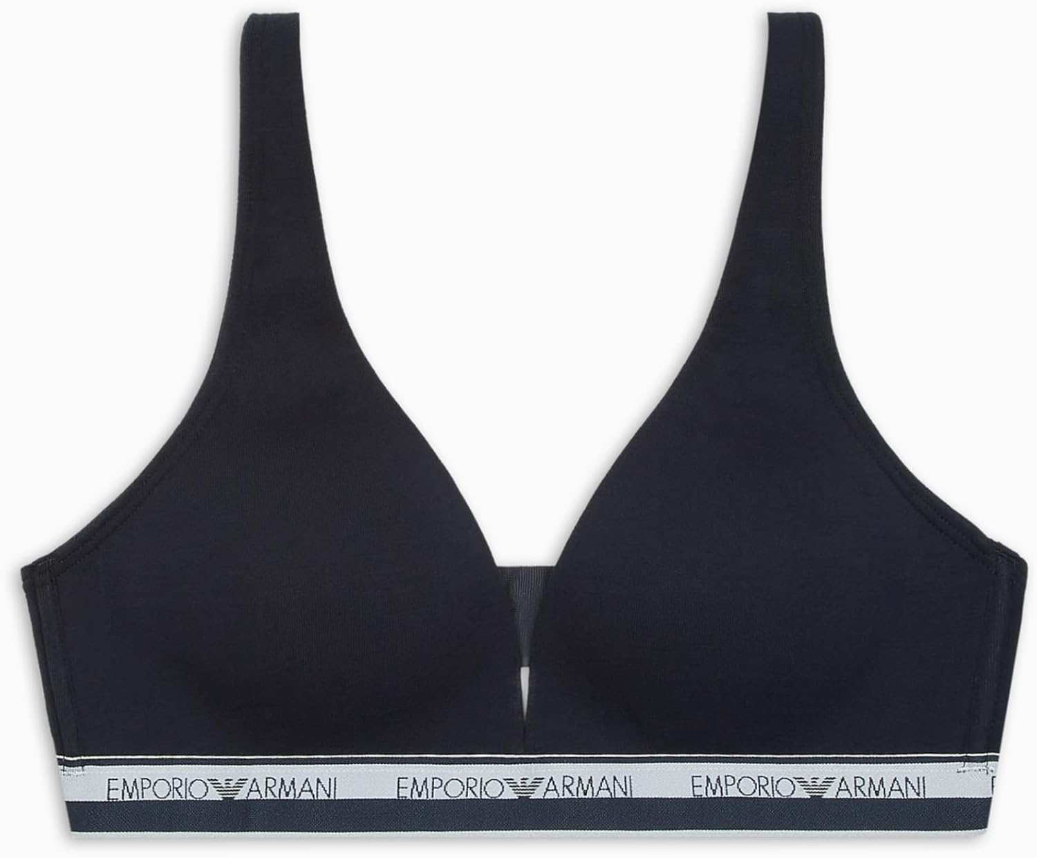 Emporio Armani Women's Stretch Cotton Logo Band Padded Triangle Bra