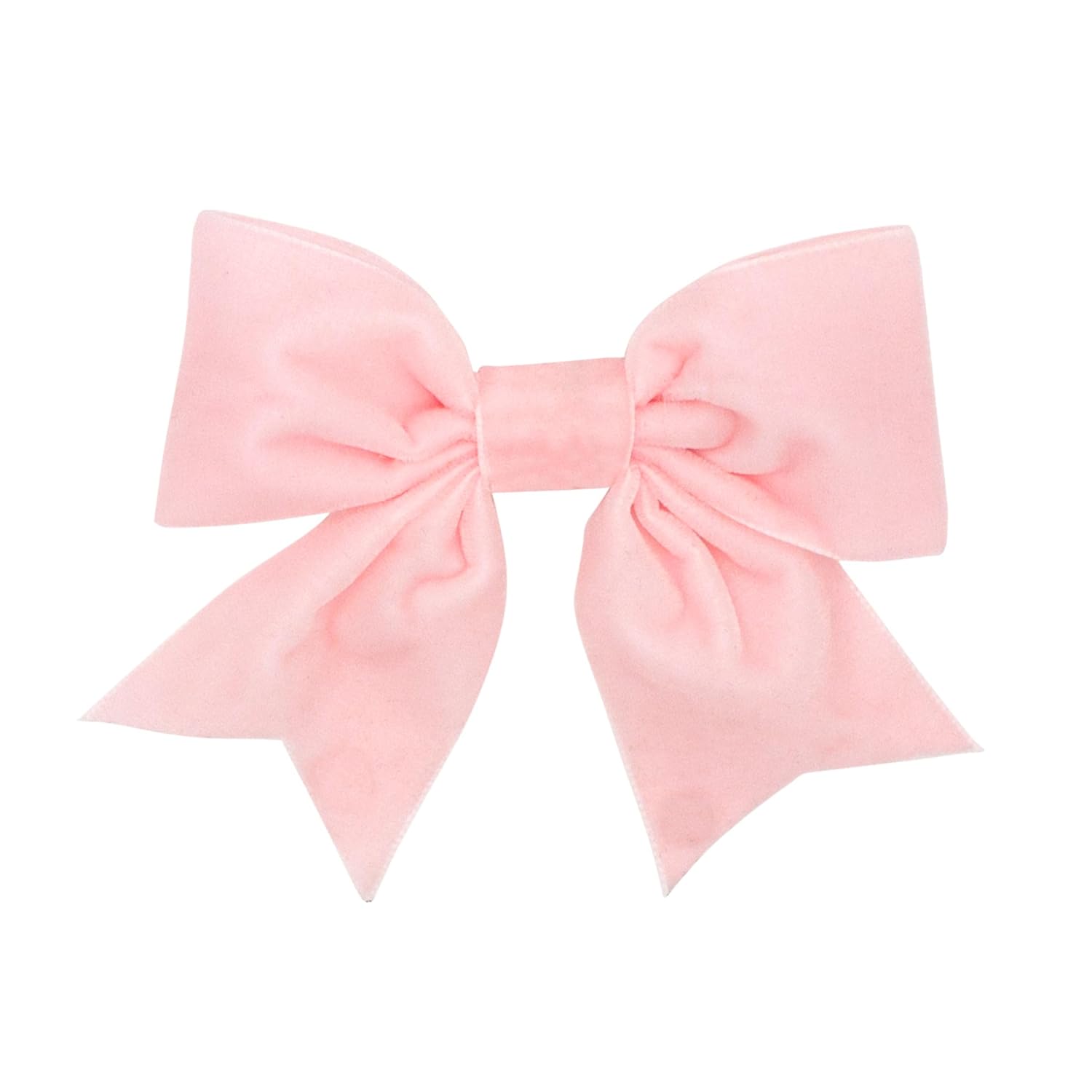 Wee Ones Girls' Plush Velvet Bowtie with Tails on a WeeStay Hair Clip, Small King, Red