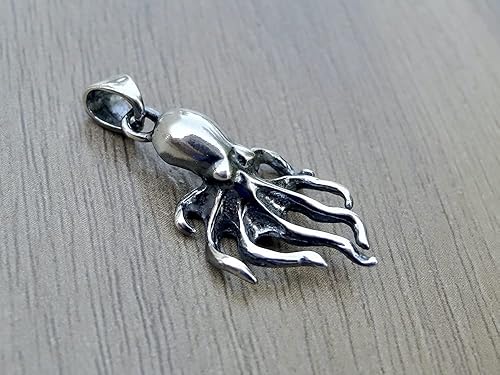 Miniatura 5 de SALE! Octopus Pendant Sterling Silver 925 Sea Monster Seawater Charm Nautical Ocean Sea Jewelry Sailor Seaman Necklace Chain Unisex Gift Present