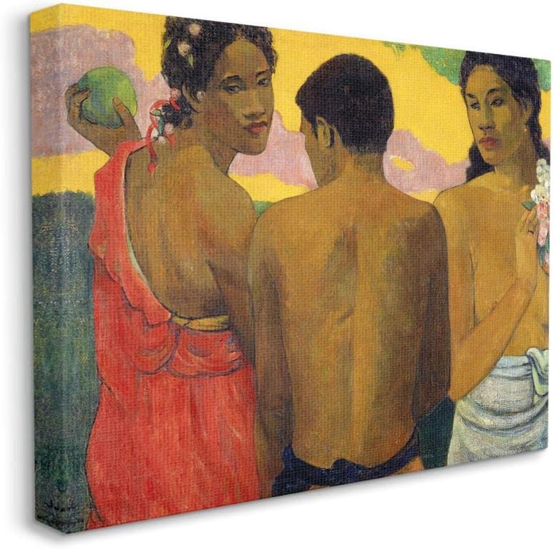 Stupell Industries Sunset Portraits Native Figures Classic Painting, Design by Paul Gauguin Wall Art, 24x30, Canvas