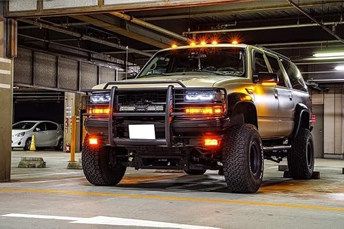Miniatura 8 de iJDMTOY Kit de 5 luces LED ámbar de lente transparente para techo de cabina compatible con Dodge RAM 1500 2500 3500 Ford F-Series ChevyGMC camiones,