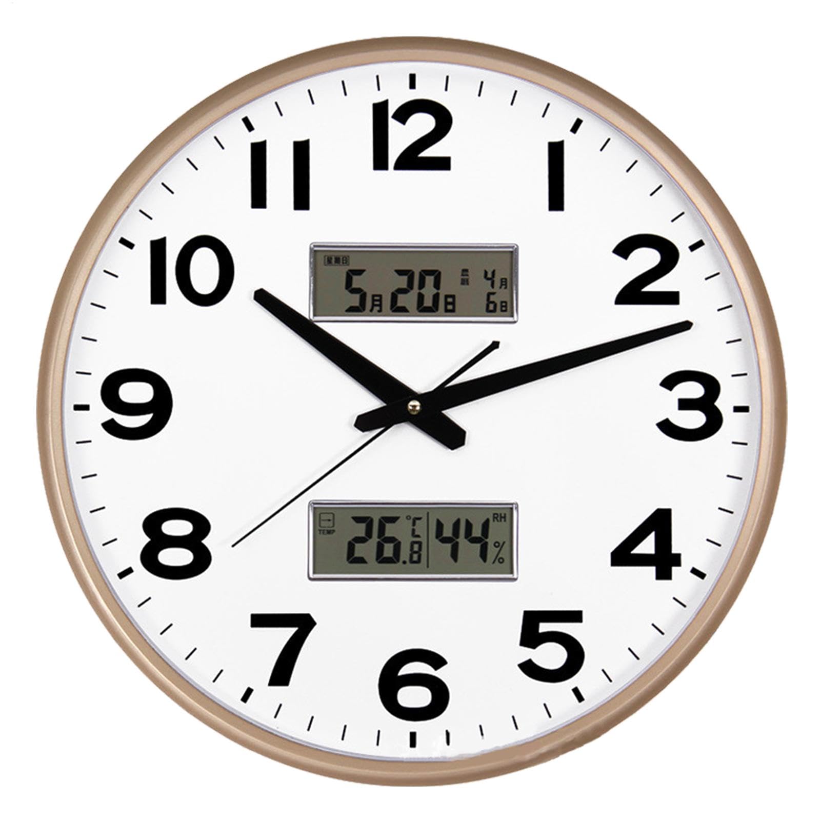Horloge digitale silencieuse LCD à calendrier perpétuel et hygromètre précis