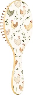 Chickens Hair Brushes Wooden for Curly & Straight,Dry & Wet Detangler Brush for Women and Man
