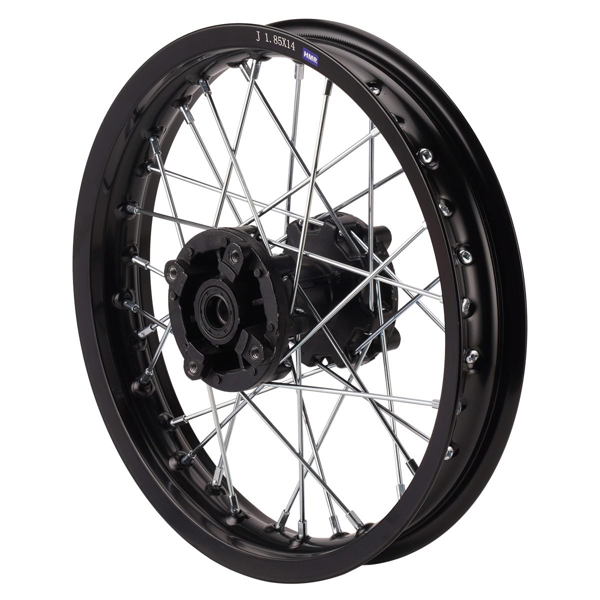 Cerchio in alluminio 14 pollici posteriore nero tipo 17 adatto per quasi tutti i modelli con asse da 15 mm Dirt Bike, Pit Bike, XMOTOS, MotoCross