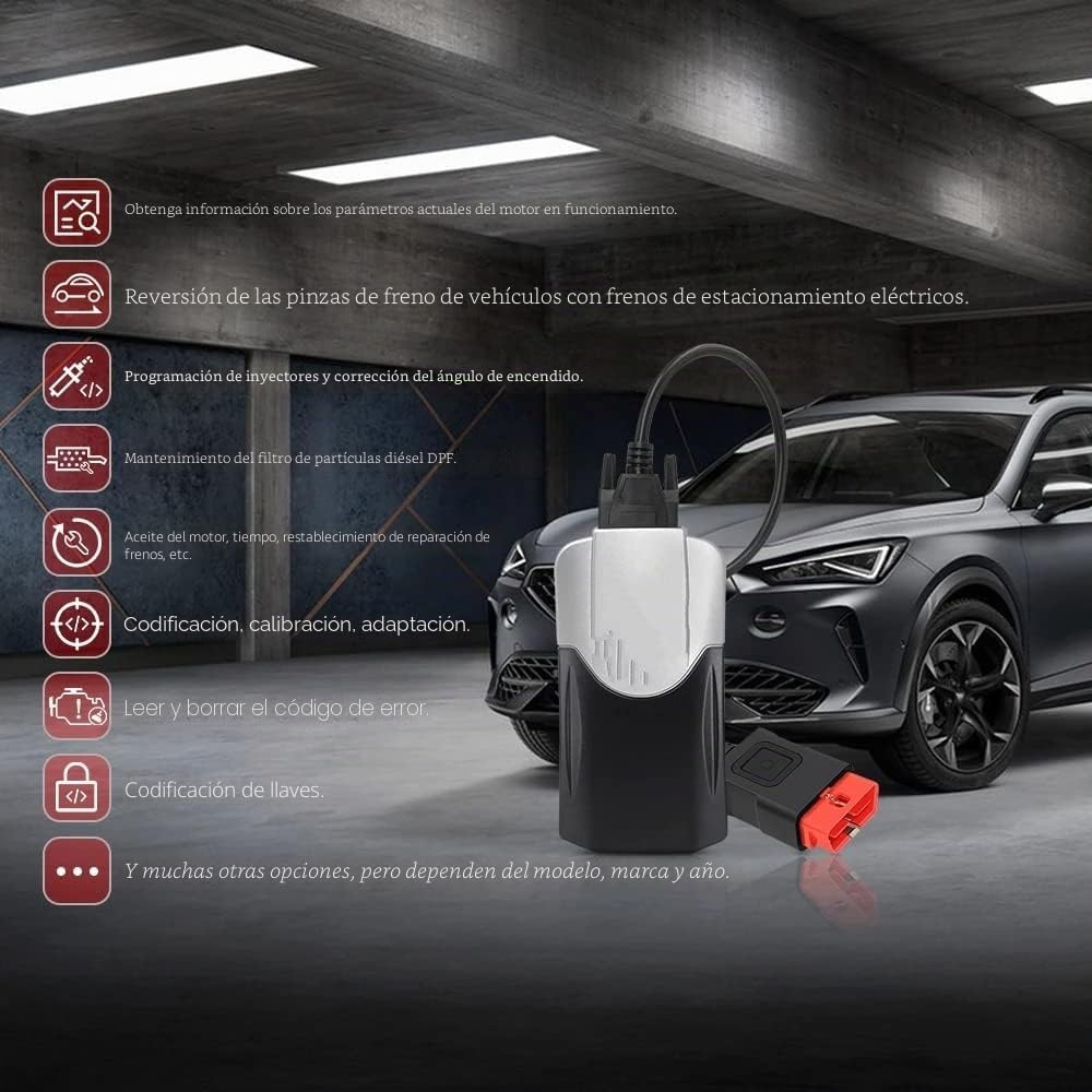 VD150 TCS V3.0 OBD2 OBDII 2021.11 Escáner de Diagnóstico Automático para Coches y Camiones con USB Bluetooth y Lector de Código Keygen