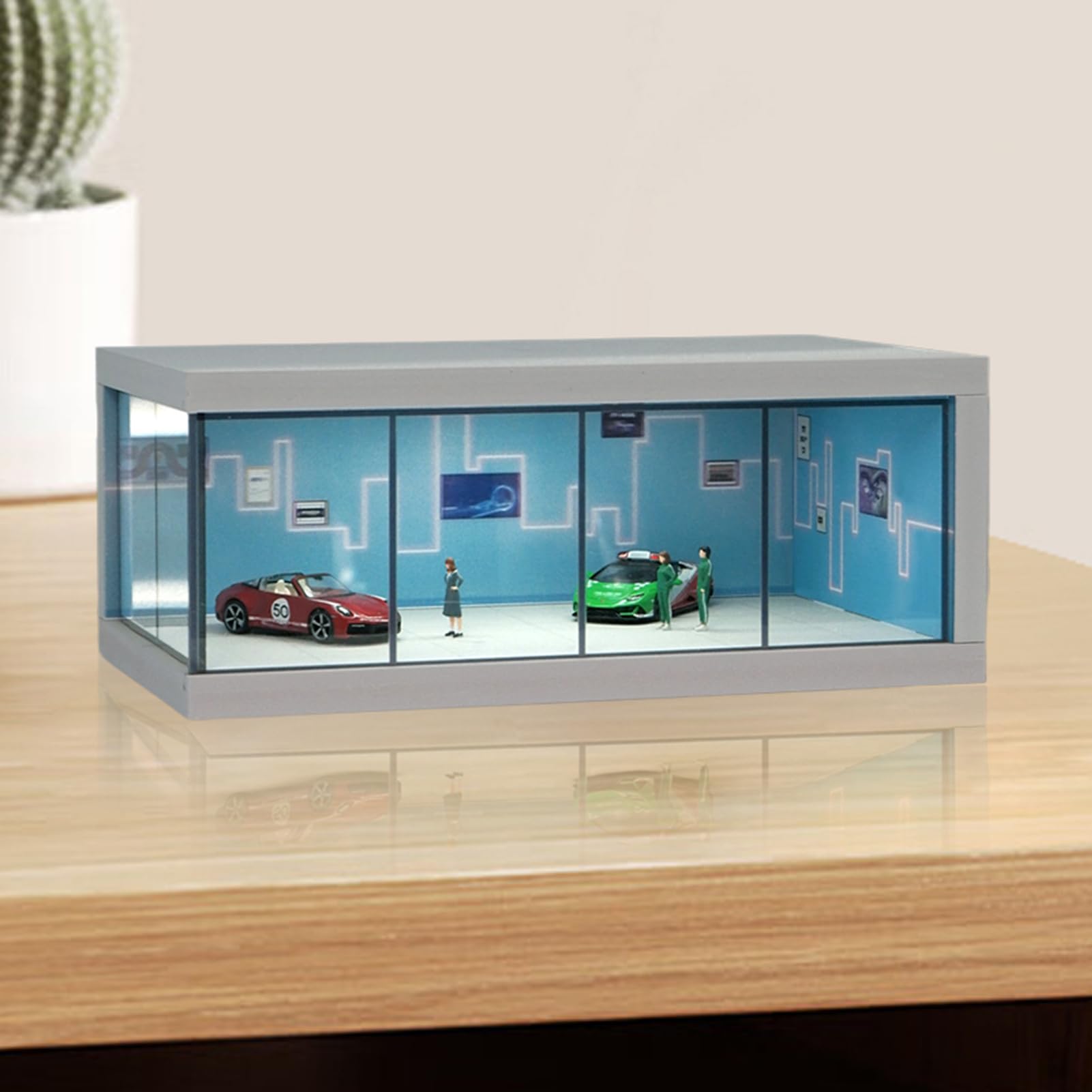 Vitrina Para Modelos De Coche Vitrina Iluminada Apilable Ahorra Espacio
