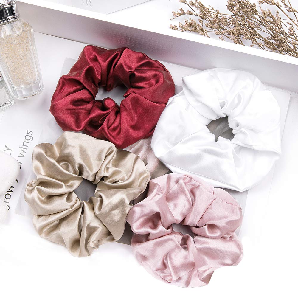 Amazon.com : LILYSILK 4Pack Silk Scrunchies Set - Pink Large  display picture 1