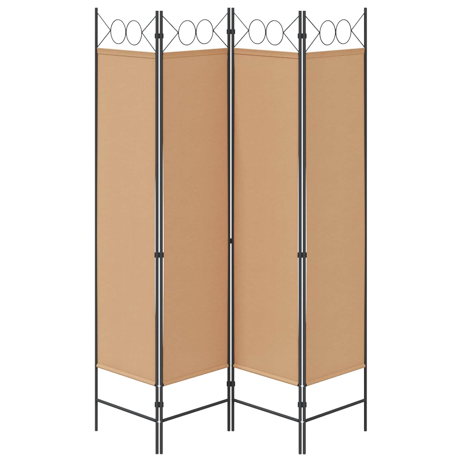 vidaXL Separador de habitación de 4 Paneles Beige 160 x 180 cm Tela, Divisor de Habitaciones Moderno, Pantalla Rectangular Independiente, Separador de Tela, decoración en Antracita