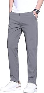 [W Wonyo] スキニーパンツ メンズ 夏用 スラックス 接触冷感 ひんやり アイスシルクパンツ 9部丈 ズボン 脚長 テーパードパンツ 細身 涼しい ボトムス 軽量 薄手 ナイロン サラサラ ストレッチパンツ かっこいい服 ビジカジ 夏