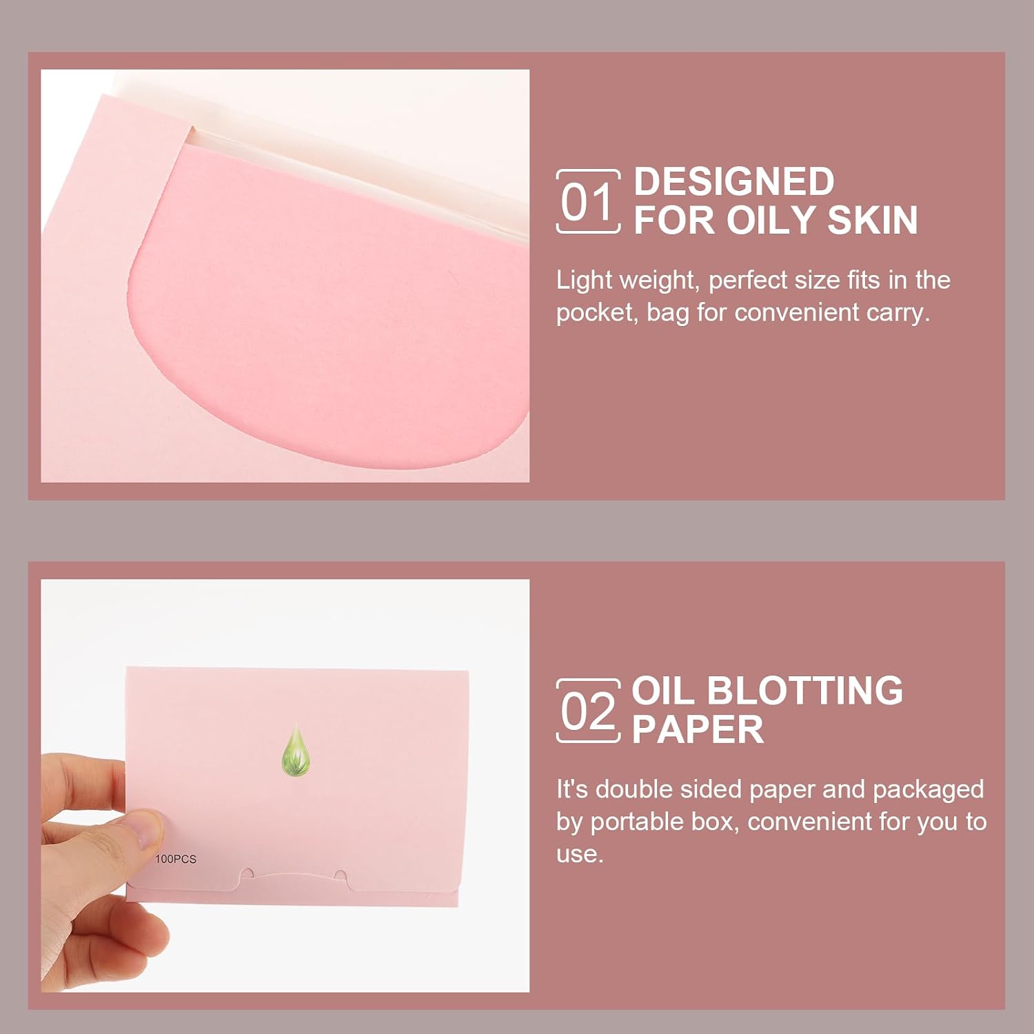 FRCOLOR Oil Absorbing Sheets for Face 300 Count Aloe Scented Double-Sided Ultra Thin Blotting Paper for Oily Skin Portable Box Facial Oil Control Tissues