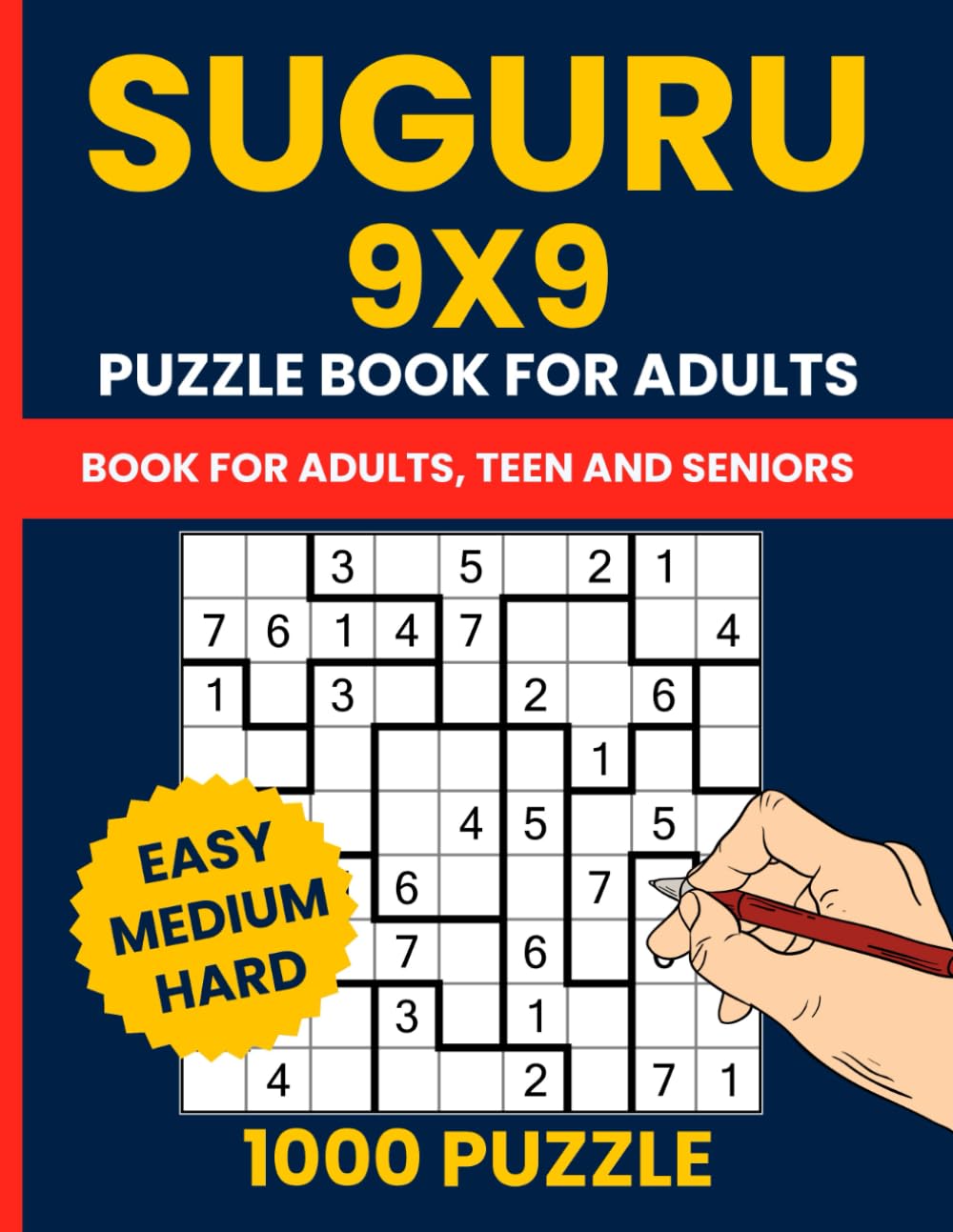 1000 Suguru Puzzle Book for Adults - 9x9 Grid Number Blocks, Tectonic & Cell Block Puzzles (Easy to Hard): Huge Collection of Logic-Based Suguru | Number Blocks | Tectonic Puzzles