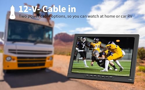 Miniatura 9 de TV con batería recargable de 13.3 pulgadas, soportecocheviajehuracánpequeño ATSC TV digital y reproducción USBAV inHDMI en puerto, función de