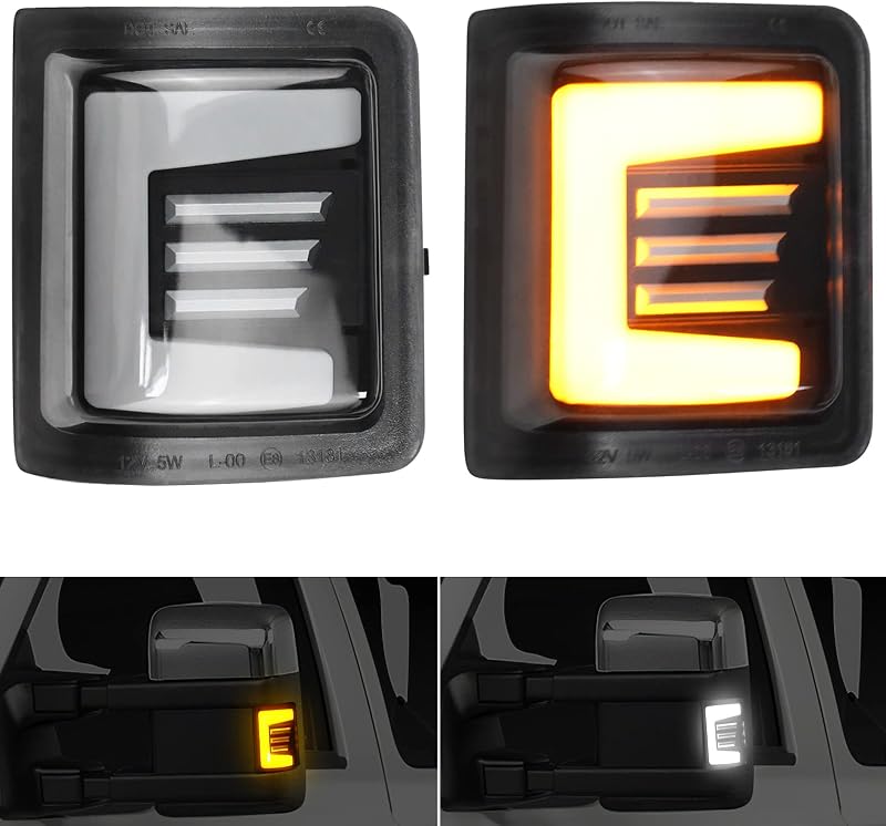 Luz de seta e posição DRL para retrovisor lateral autboom Ford Super Duty – Par