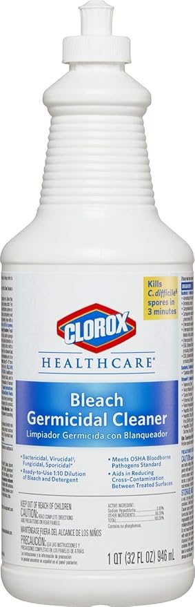 CloroxPro Healthcare Bleach Germicidal Cleaner Pull-Top, Healthcare Cleaning and Industrial Cleaning, 32 Ounces - 68832