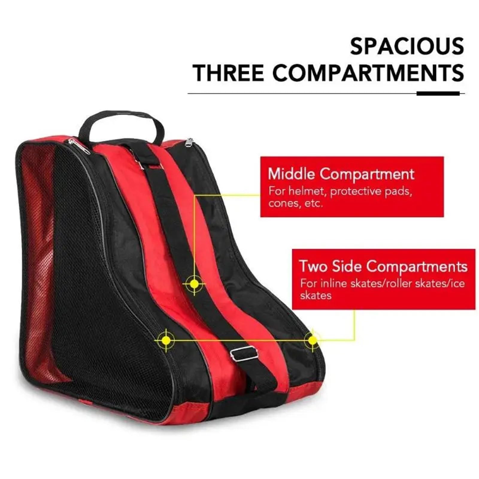 Bolsa para Patines Bolsa de patín Transpirable 3 Capas for Accesorio Patinaje cómodo Estilo Mochila