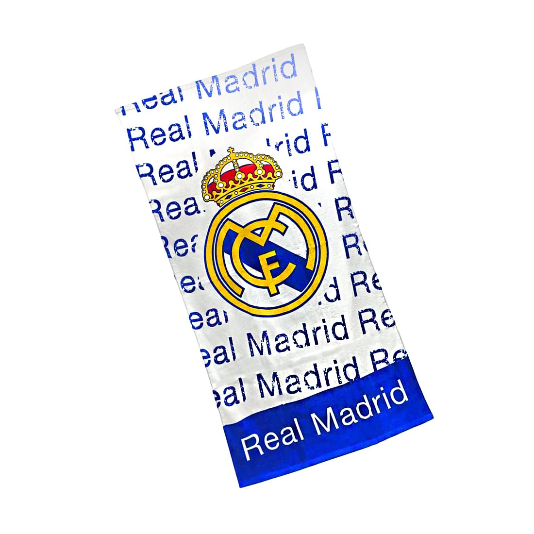 Telo Real Madrid – Asciugamano Mare e Doccia 100% Cotone 75x150 cm, Accessorio Sportivo per Tifosi Blancos, Ideale per Palestra, Piscina e Regali, Design Madrid 1