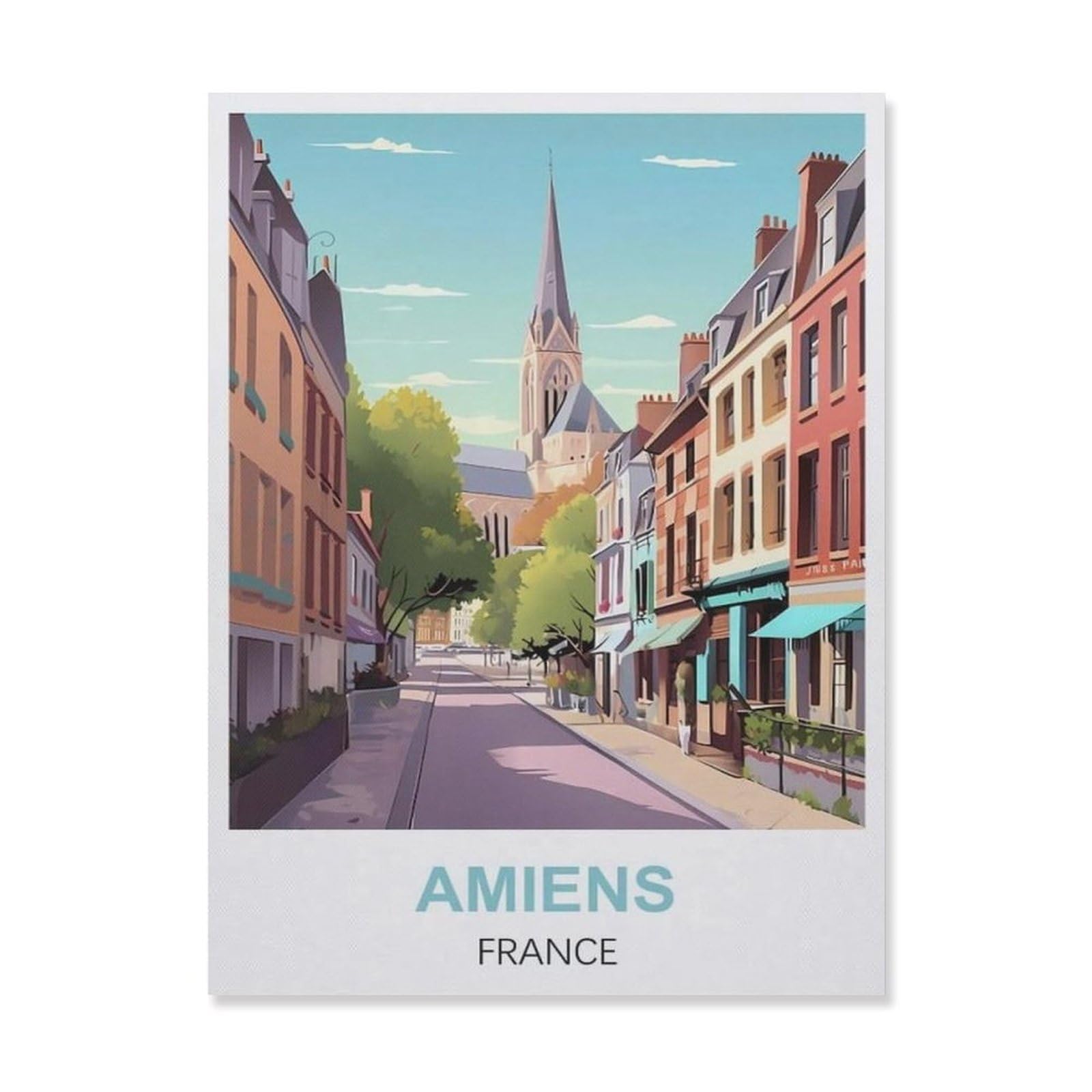 Funny Metal Tin Sign Wall Decor，Amiens France(30x40cm）