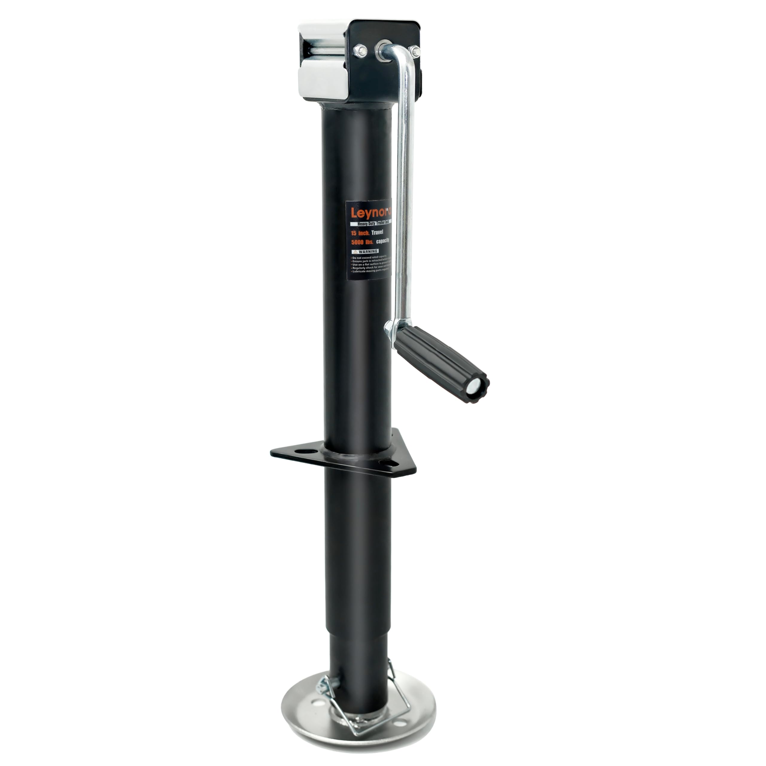 Leynora 5000 lbs A-Frame Trailer Jack – Side Wind Jack with 15" Vertical Travel, Adjustable Drop Leg – Heavy Duty Trailer Tongue Jack for Horse,