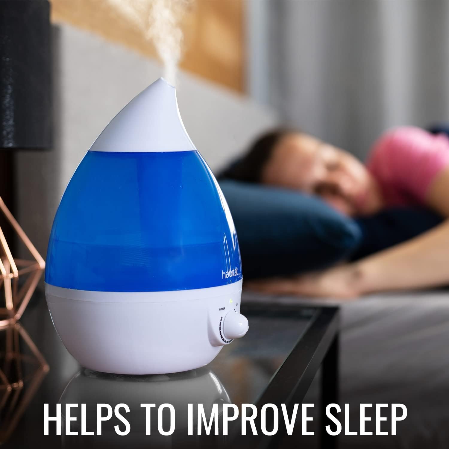 Habitat Cool Mist Ultrasonic Humidifier with Large 2.5L Tank, Whisper Quiet Humidifier with LED Light for Bedroom, 24 Hours of Continuous Mist, Blue (Pack of 12)