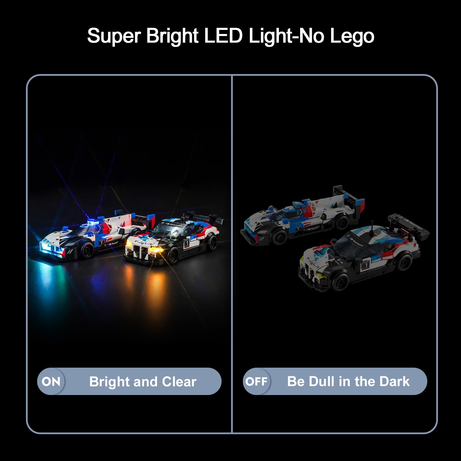 LED Light Set for LEGO BMW M4 GT3 & M Hybrid V8 Race Cars - Creative Decoration Lighting (No LEGO Included) - Image 4