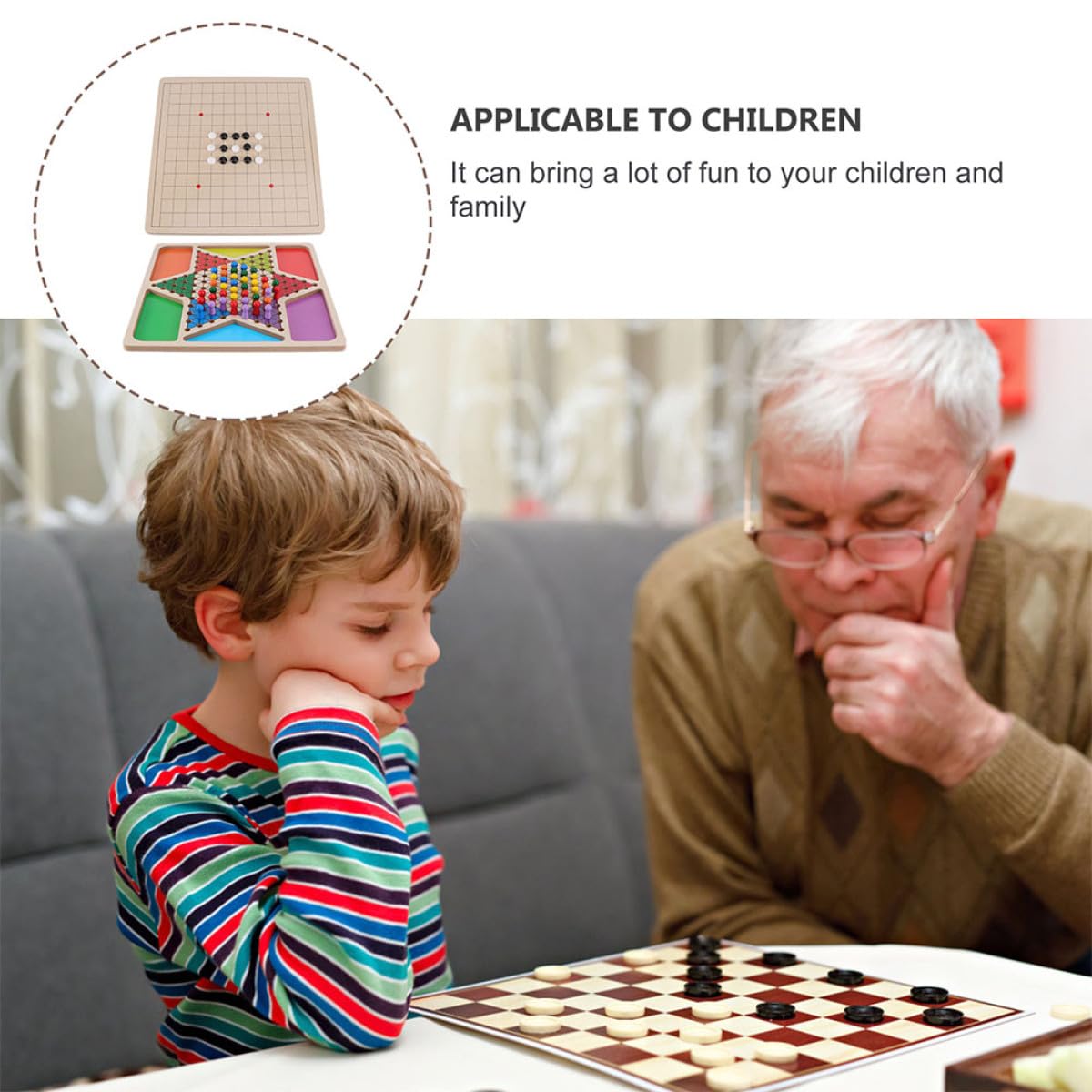 Gobang Checkers Supply 2 in 1 in Legno, Gioco da Tavolo per Bambini