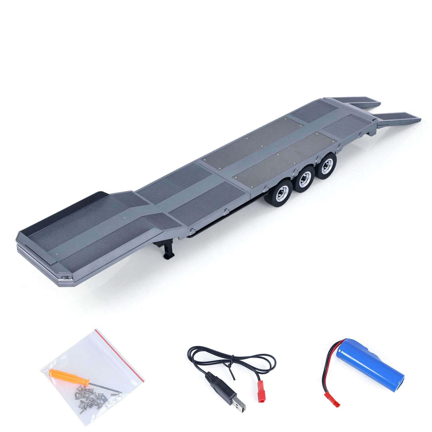 Amazon.com: wheelfun 73.5Cm Plastic Semi Trailer Flatbed 1502 for