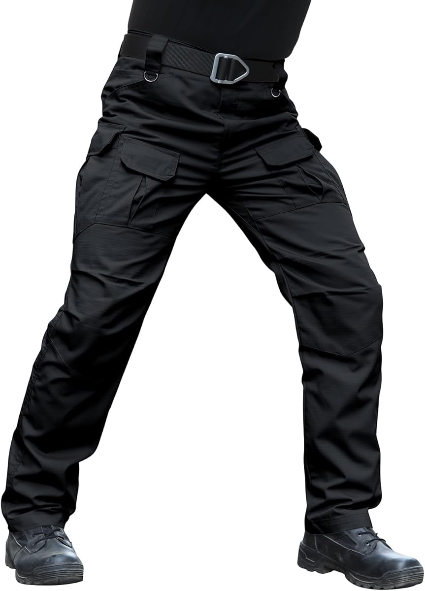 Hiwise Men's Stretch Tactical Pants Water Resistant Ripstop Cargo Pants Outdoor Lightweight EDC Work Hiking Pants