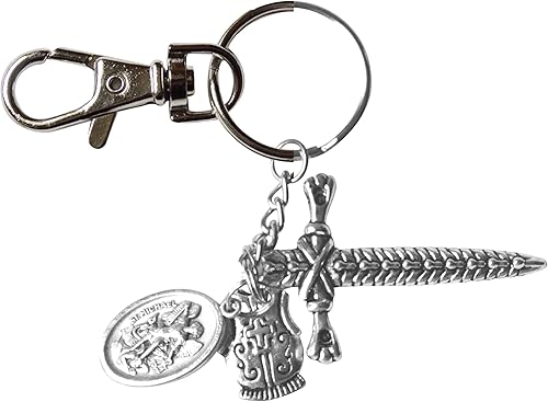 Archangel Michael Sword and Shield San Miguel Arcangel Llavero con tarjeta de oración