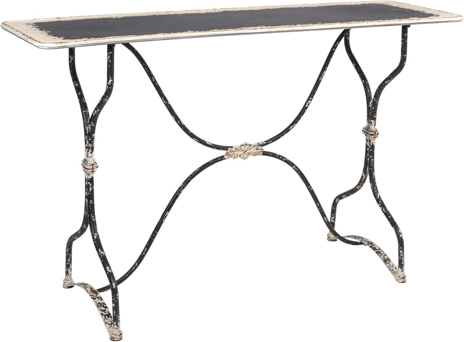 Creative Co-Op Distressed Black & White Metal Table