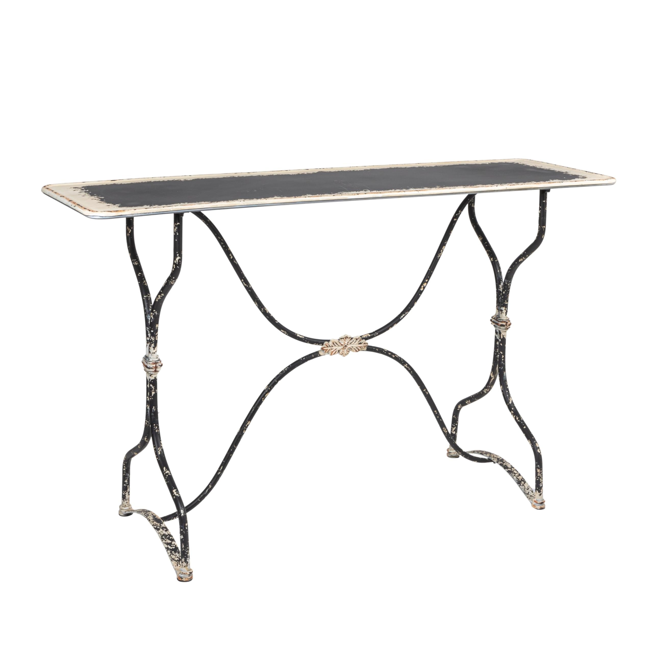 Creative Co-Op Distressed Black & White Metal Table