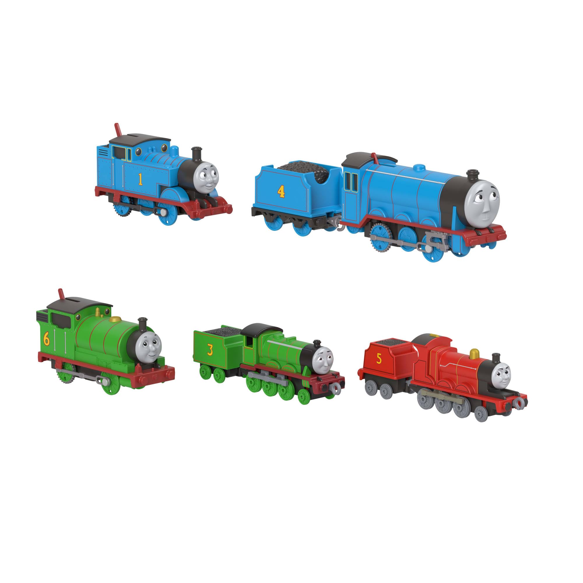 Thomas & Friends Toy Trains by Fisher-Price, 2 Large Die-Cast Engines & 3 Motorized Trains with Classic Characters