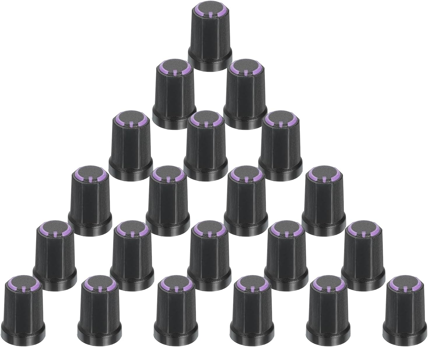 QUARKZMAN 40 Pieces 6 mm / 0.24 Inch Axle Hole Button Guitar Amplifier Attachment Knobs Potentiometer Control Purple for Volume Tone Control Guitar Bass Parts Chrome