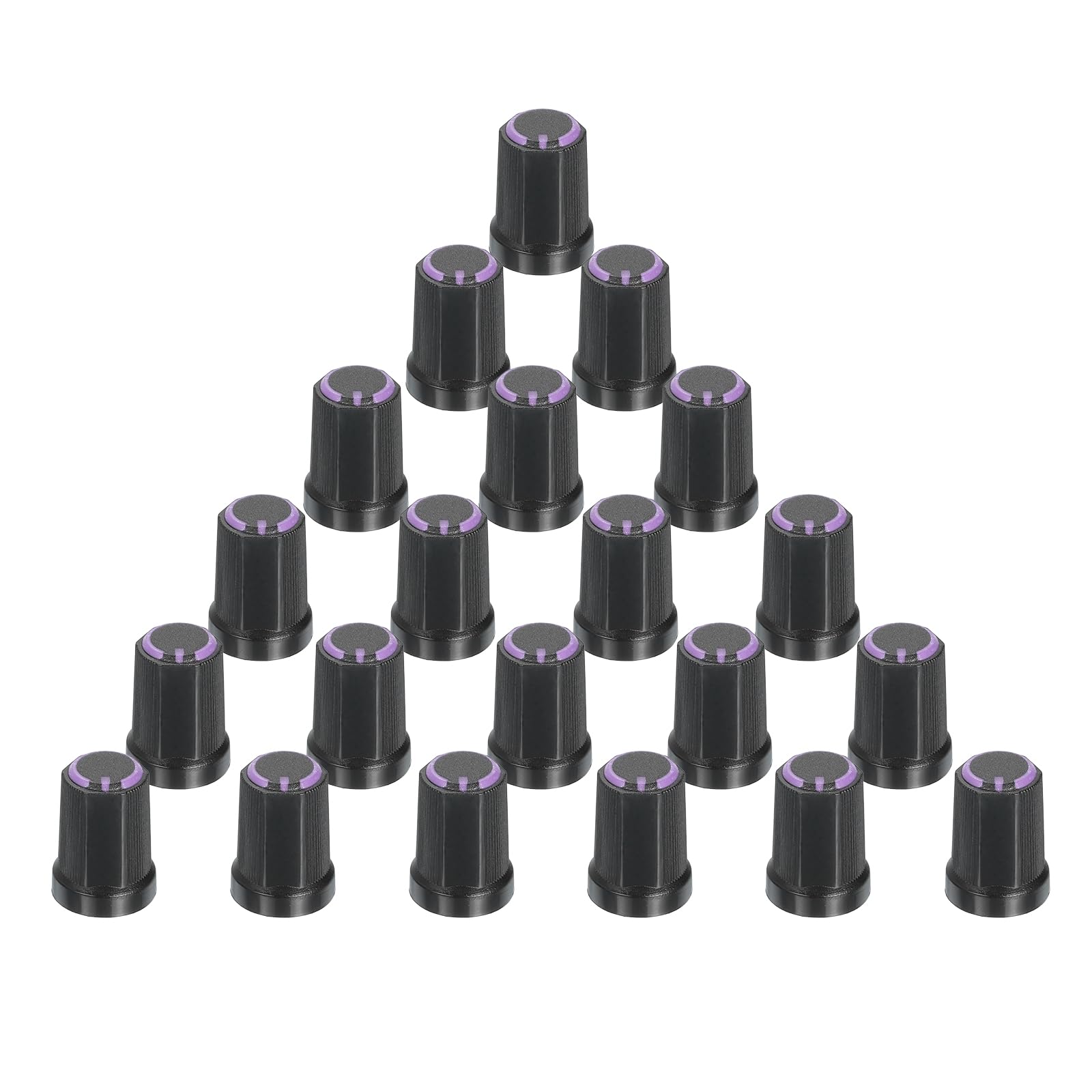 QUARKZMAN 40 Pieces 6 mm / 0.24 Inch Axle Hole Button Guitar Amplifier Attachment Knobs Potentiometer Control Purple for Volume Tone Control Guitar Bass Parts Chrome