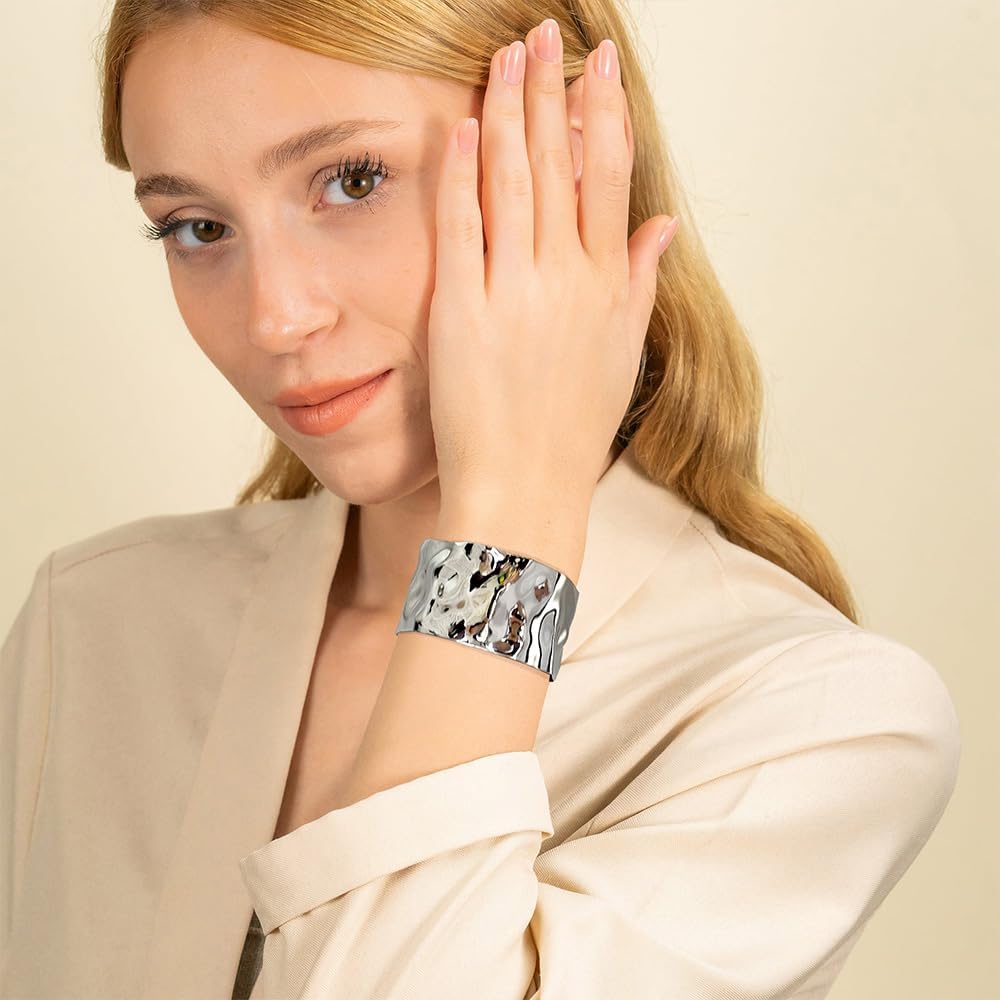 LILIE&WHITE Gold Bangle Bracelet For Women Boho Cuff Bracelet Silver Bangle Bracelet Back To School Bracelet Open Cuff Bracelet Jewelry - Image 2