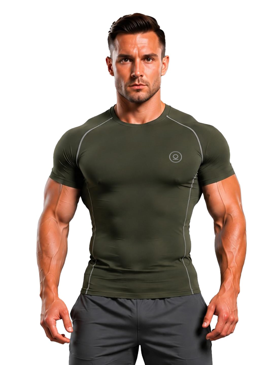 chkokko Men’s Compression Gym T-Shirt for Running, Workout, Training, Sports & Activewear | Quick Dry Breathable Stretch Fabric | Body Fit Half Sleeve Athletic Sports Tee for Men-picture-39