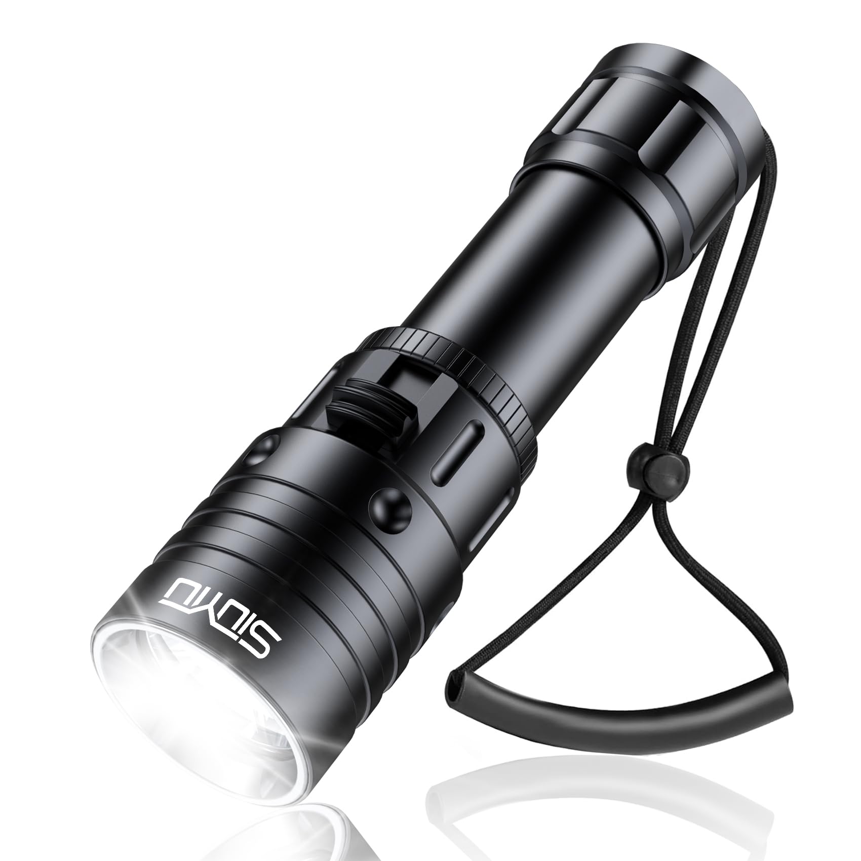 Siuyiu Dive Torch, Professional Scuba 2000 Lumens Diving Flashlight, 150M IPX8 Dive Light Waterproof, USB Charger Rechargeable, Aluminum Alloy, for Night/Cave Diving & Emergency Use