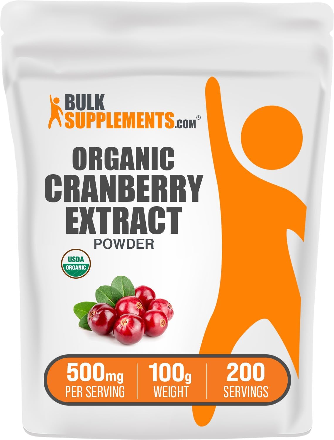 BulkSupplements.com Cranberry Extract Powder - Cranberry Flavoring Powder, Sourced from Vaccinium Macrocarpon Fruit - Vegan & Gluten Free, 500mg per Serving, 500g (1.1 lbs) (Pack of 1)