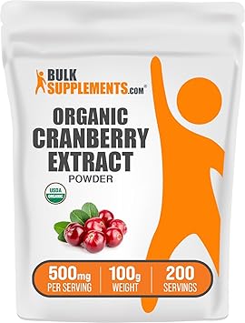 Organic Cranberry Extract Powder - Organic Cranberry Flavoring Powder, Sourced from Vaccinium Macrocarpon Fruit - Vegan & Gluten Free, 500mg per Serving, 100g 3.5 oz Pack of 1