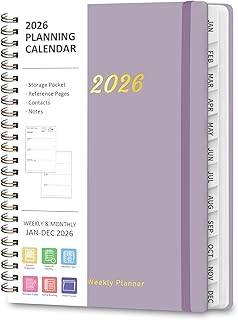 2026 Planner, Weekly and Monthly Calendar Planning Agenda, Jan 2026