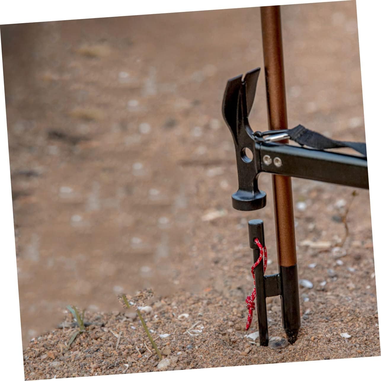 LIOOBO Camping Lantern Stand Foldable Aluminum Light Rack Double Hooks Adjustable and Lightweight Support for Outdoor Camping Hiking and Emergency Use