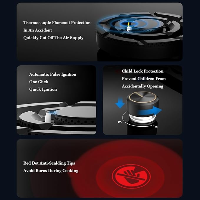 Estufa de Gas 2 Puestos 5.2KW con Temporizador y Protección de Apagado miniatura 4