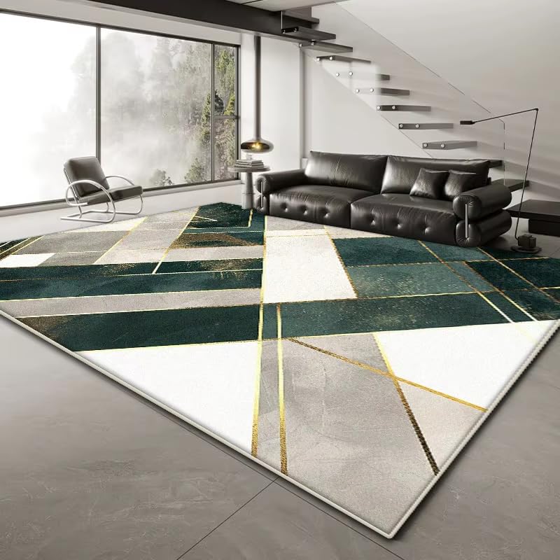 Tapis géométrique grand format style nordique haute densité