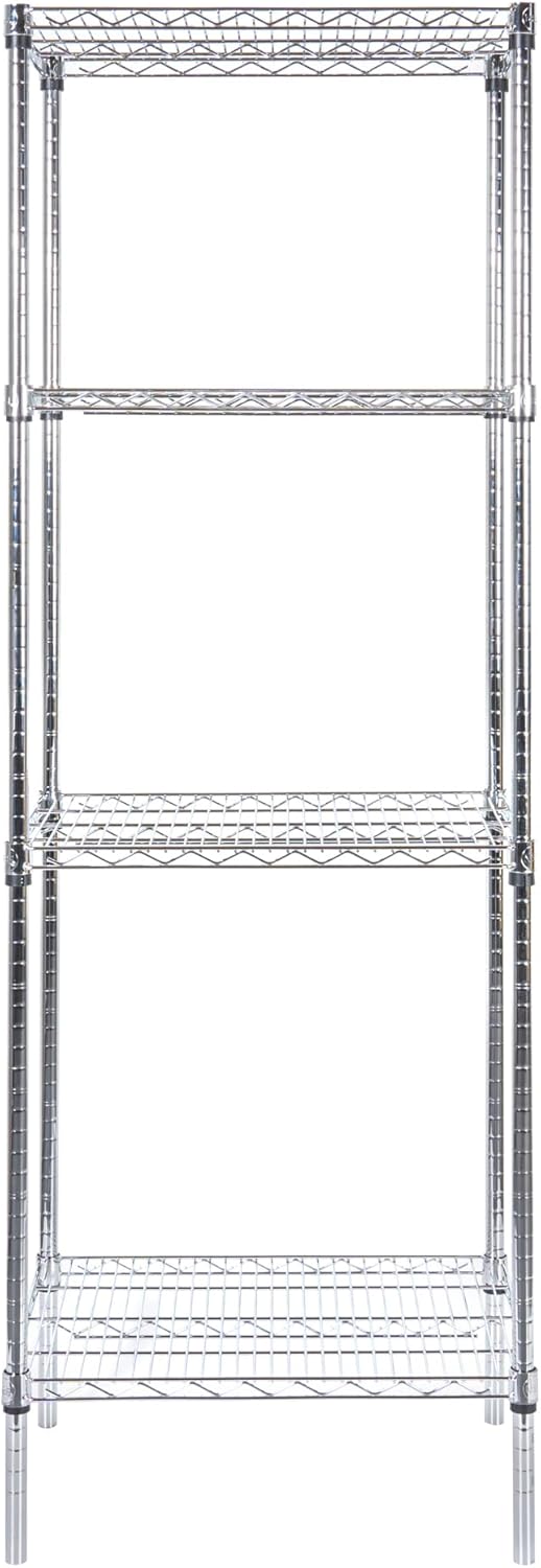 Restaurantware-SHELVES ONLY: Chef 101 18 x 24 x 1.5 Inch Chrome Shelves, 4 NSF Certified Wire Rack - Shelving Posts Sold Separately, With 32 Split Sleeves, Steel Storage Shelf, Does Not Corrode