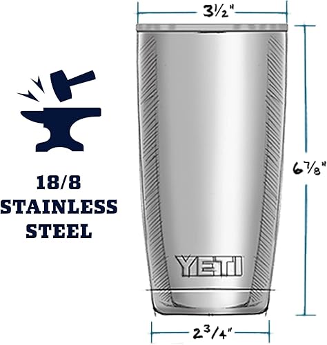 Miniatura 6 de YETI Rambler - Vaso aislado al vacío de acero inoxidable de 20 onzas con tapa MagSlider