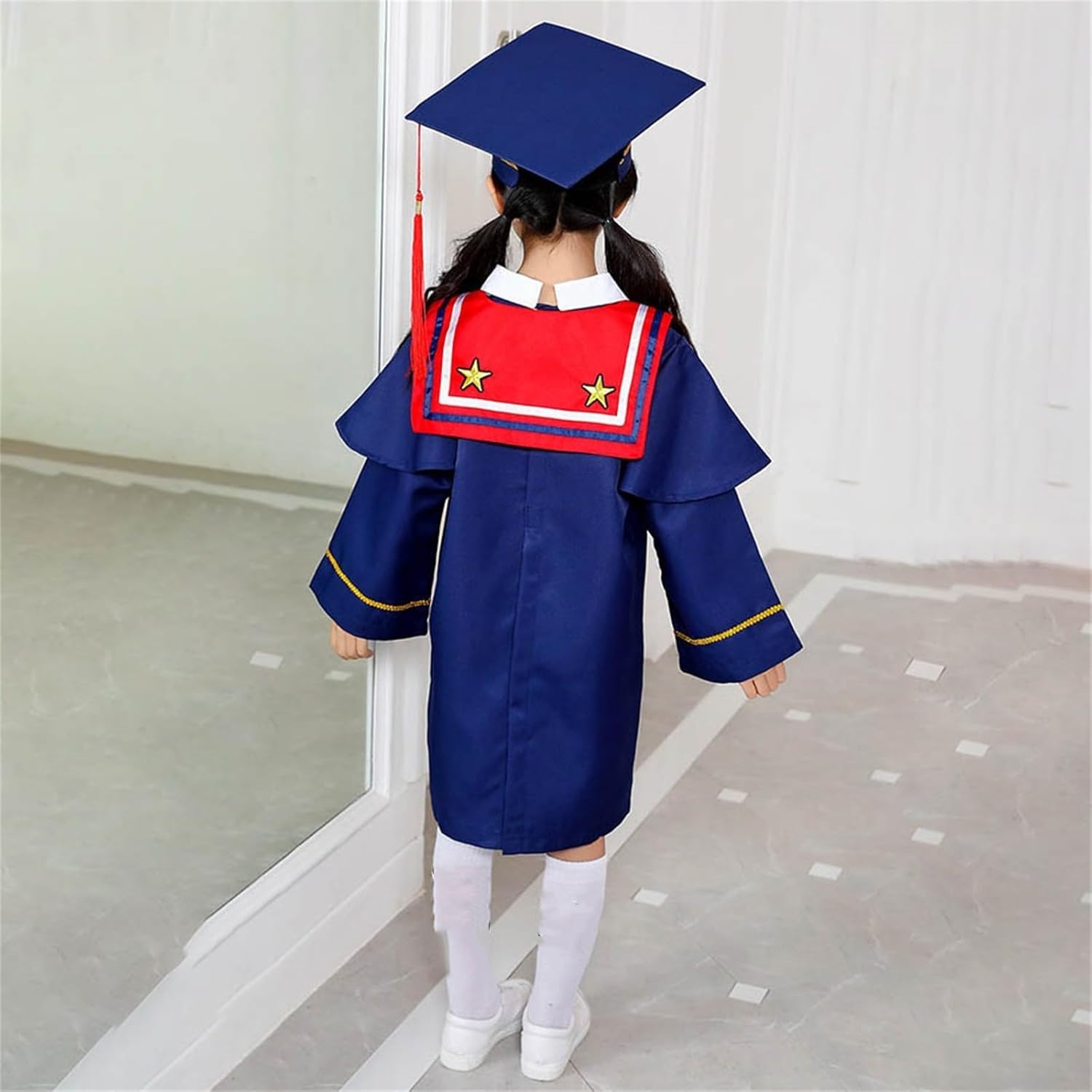 Toddler Girls Boys Graduation Photo Graduation Dress Graduation Gown Bachelor Dress with Hat 2pc Set Features: 36 Month