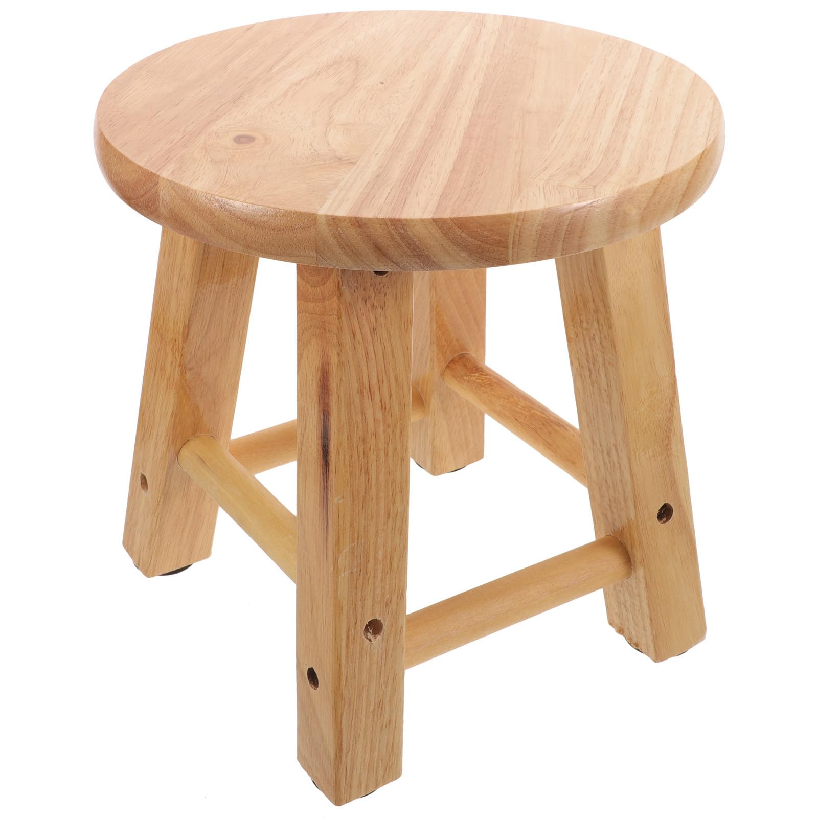 Tabouret en bois massif 25x25 cm de salon au style rustique
