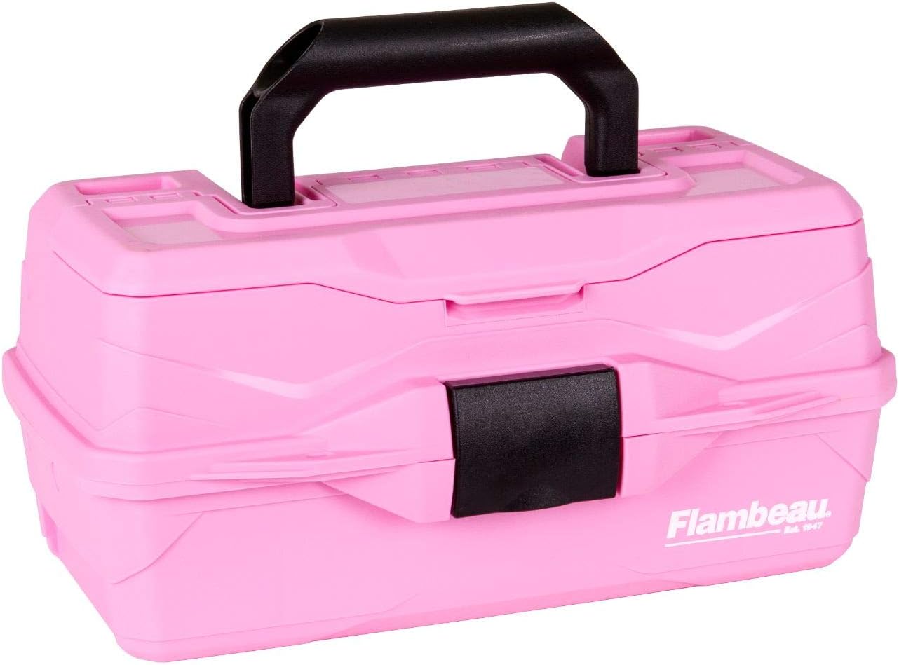 Flambeau Outdoors 6391PR 1-Tray Classic Tray Pink Ribbon Tackle Box, Portable Tackle Storage - Pink Breast Cancer Support Edition