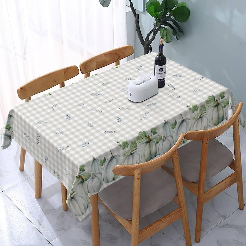 Nappe rectangulaire blanche 90x140 cm lavable pour table de cuisine