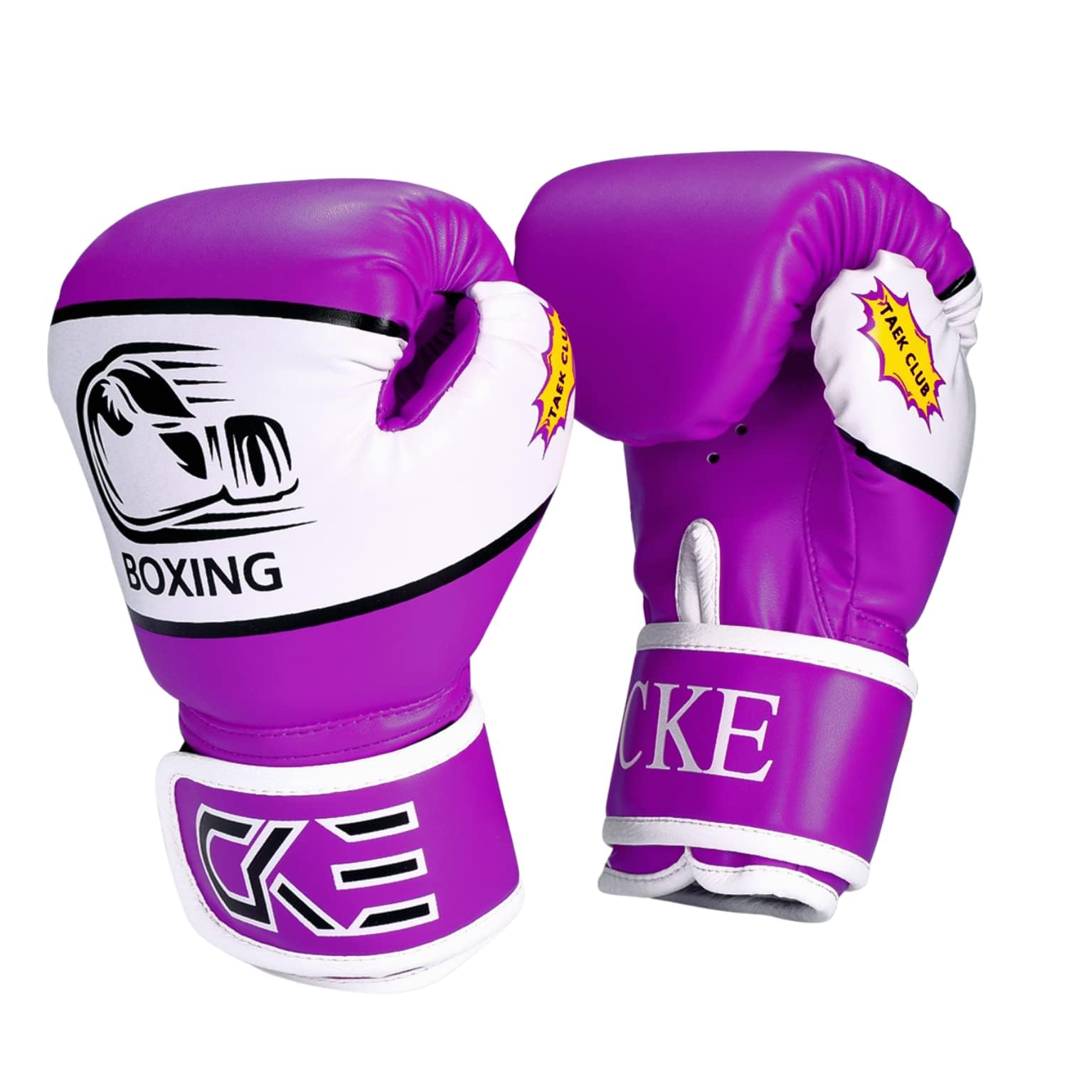 CKE Dziecięce rękawice bokserskie dla dzieci w wieku 5-12 lat, dla chłopców i dziewczynek, rękawice bokserskie dla dzieci, worek bokserski, kickboxing, do Muay Thai, rękawice bokserskie (fioletowe)