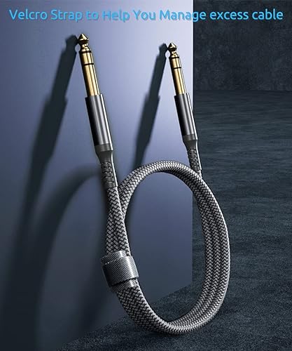 Miniatura 6 de Itramax Cable de audio TRS de 14 de pulgada de 20 pies, cable estéreo recto macho macho de 0.250 in, cable de interconexión de instrumentos de 6,35